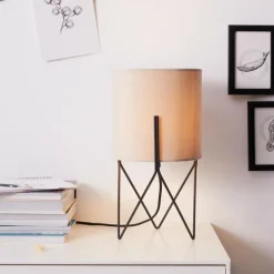 Lampe de table Brilliant Atami Noir, 1 lumière