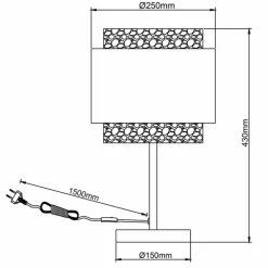 Lampe de table Brilliant Waterlilly Noir, 1 lumière