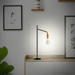 Lampe de table Brilliant Kiel Or, Noir, 1 lumière