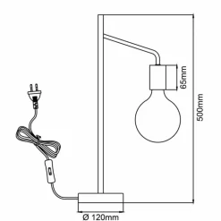 Lampe de table Brilliant Kiel Or, Noir, 1 lumière