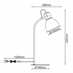 Lampe de table Brilliant Erena Rose, 1 lumière