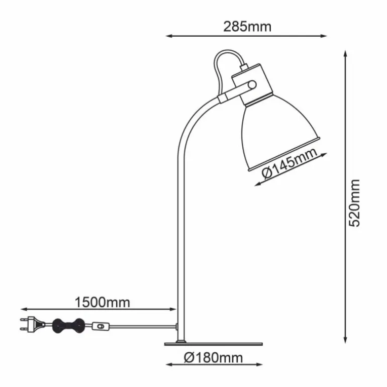 Lampe de table Brilliant Erena Rose, 1 lumière