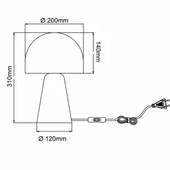 Lampe de table Brilliant Nalam Écru, 1 lumière