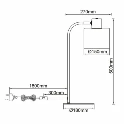 Lampe de table Brilliant Weald Bois clair, Noir, 1 lumière