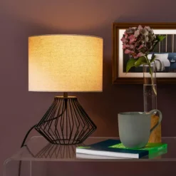 Lampe de table Brilliant Melfort Noir, 1 lumière