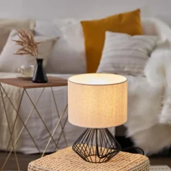 Lampe de table Brilliant Melfort Noir, 1 lumière