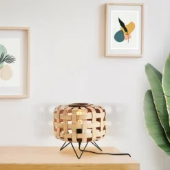 Lampe de table Brilliant Woodline Noir, 1 lumière