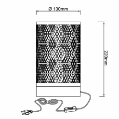 Lampe de table Brilliant Santy Noir, 1 lumière