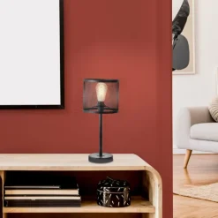 Lampe de table Brilliant Maze Noir, 1 lumière