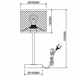 Lampe de table Brilliant Maze Noir, 1 lumière