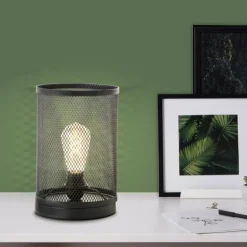 Lampe de table Brilliant Maze Noir, 1 lumière