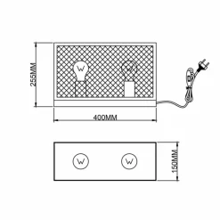 Lampe de table Brilliant Maze Noir, 2 lumières