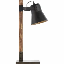 Lampe de table Brilliant-Leuchten Decca Bois foncé, Noir, 1 lumière