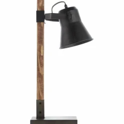 Lampe de table Brilliant-Leuchten Decca Bois foncé, Noir, 1 lumière