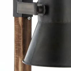 Lampe de table Brilliant-Leuchten Decca Bois foncé, Noir, 1 lumière