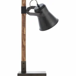 Lampe de table Brilliant-Leuchten Decca Bois foncé, Noir, 1 lumière