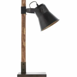 Lampe de table Brilliant-Leuchten Decca Bois foncé, Noir, 1 lumière