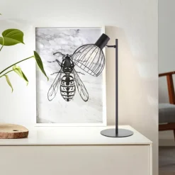 Lampe de table Brilliant-Leuchten Blacky Noir, 1 lumière