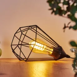 Lampe de table Cenova Noir, 1 lumière