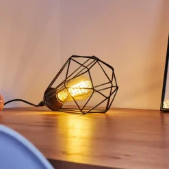 Lampe de table Cenova Noir, 1 lumière