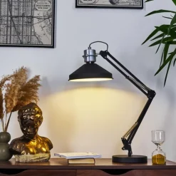 Lampe de table Chara Noir, Argenté, 1 lumière