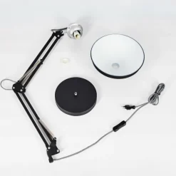 Lampe de table Chara Noir, Argenté, 1 lumière