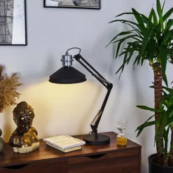 Lampe de table Chara Noir, Argenté, 1 lumière