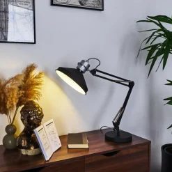 Lampe de table Chara Noir, Argenté, 1 lumière