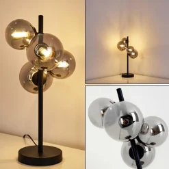 Lampe de table Chehalis LED Noir, 4 lumières