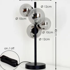 Lampe de table Chehalis LED Noir, 4 lumières