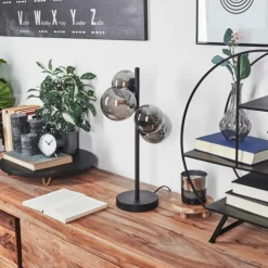 Lampe de table Chehalis LED Noir, 4 lumières