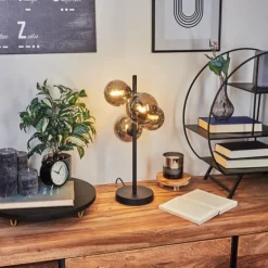 Lampe de table Chehalis LED Noir, 4 lumières