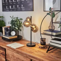 Lampe de table Chehalis LED Noir, 4 lumières