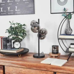 Lampe de table Chehalis LED Noir, 4 lumières