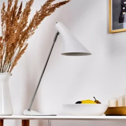 Lampe de table Corralcay Chrome, Blanc, 1 lumière