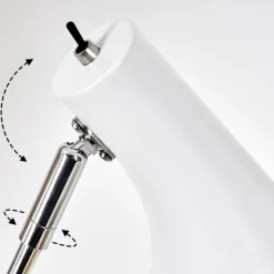 Lampe de table Corralcay Chrome, Blanc, 1 lumière