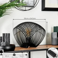 Lampe de table Corvallis Noir, 1 lumière