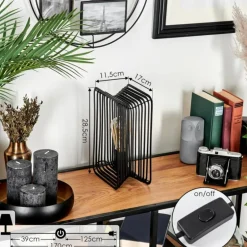 Lampe de table Corvallis Noir, 1 lumière