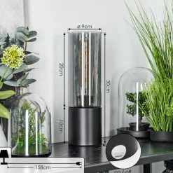 Lampe de table Dulcita Noir, 1 lumière