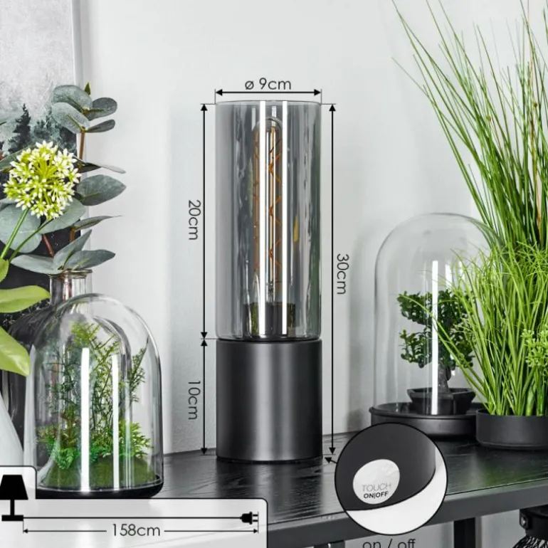 Lampe de table Dulcita Noir, 1 lumière