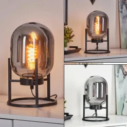 Lampe de table Elvange Noir, 1 lumière