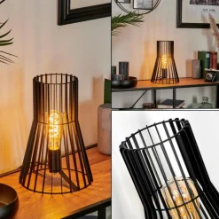 Lampe de table Emporia Noir, 1 lumière