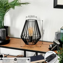 Lampe de table Emporia Noir, 1 lumière