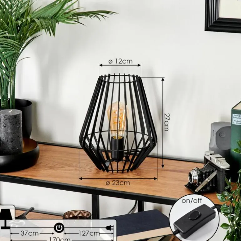 Lampe de table Emporia Noir, 1 lumière