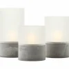 Lampe de table extérieure set de 3 Brilliant Bougie LED Gris, 1 lumière