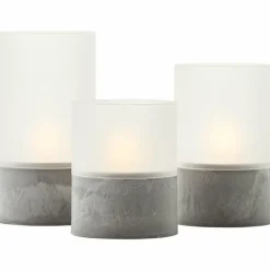 Lampe de table extérieure set de 3 Brilliant Bougie LED Gris, 1 lumière