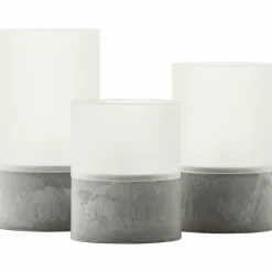 Lampe de table extérieure set de 3 Brilliant Bougie LED Gris, 1 lumière