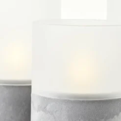 Lampe de table extérieure set de 3 Brilliant Bougie LED Gris, 1 lumière