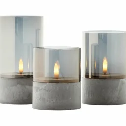 Lampe de table extérieure, set de 3 Brilliant Bougie LED Gris, 1 lumière