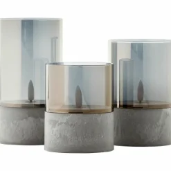 Lampe de table extérieure, set de 3 Brilliant Bougie LED Gris, 1 lumière